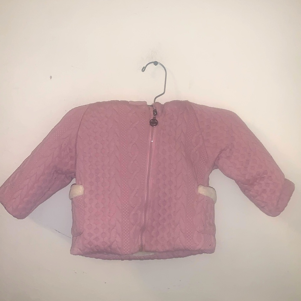 -No Brand Kids Pink Zipper Front Hooded Jacket As Is